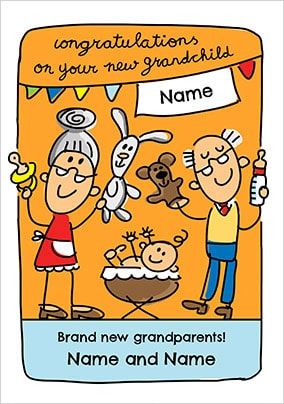 Babette - Brand New Grandparents Personalised Card