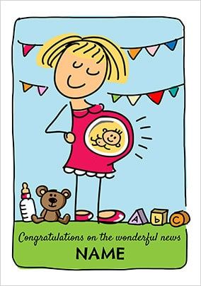 Babette - Congratulations Pregnancy Personalised Card