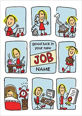 Babette - New Job Female Personalised Card