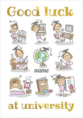 Babette - Good Luck At University Personalised Card