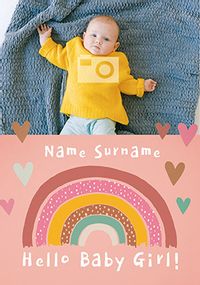 Tap to view Hello Baby Girl Rainbow Photo Card