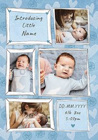 Introducing Baby Boy Photo Card