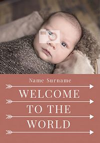 New Baby Welcome to the World Photo Card