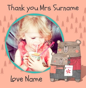 I Love Bear Hugs - Thank You Teacher Card Mrs Photo Upload