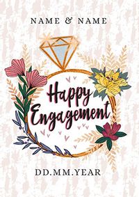 Tap to view Happy  Engagement  Diamond Ring Personalised Card