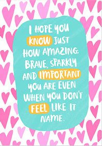 Brave, sparkly and important Personalised Card