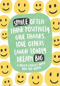 Smile often, laugh loudly personalised Card