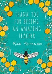 Beeing An Amazing Teacher Personalised Card
