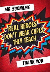 Tap to view Real Heroes Teach Personalised Card