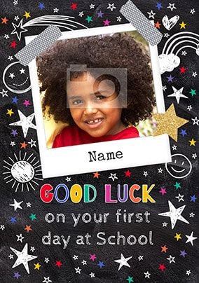 Good Luck First Day At School Photo Card