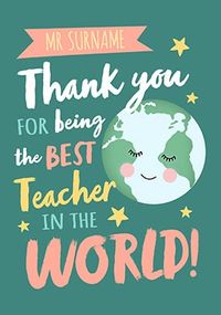 Tap to view Best Teacher In The World Personalised Card