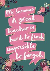 Tap to view A Great Teacher Personalised Card