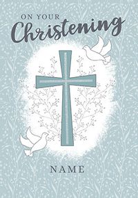 Tap to view On Your Christening Blue Personalised Card