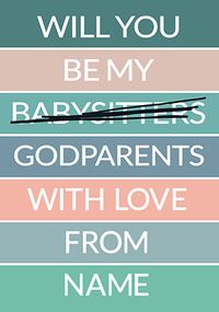 Will You Be My Godparents Christening Card
