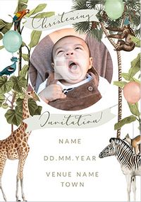 Tap to view Wild Animals Christening Invitation Card