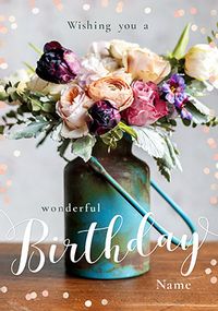 Birthday Flowers personalised Card