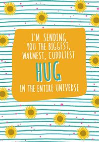 Warmest, Cuddliest Hug personalised Card
