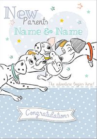 Tap to view Disney Baby 101 Dalmatians New Baby Card - New Parents