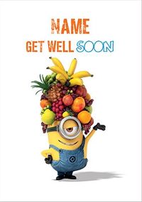 Tap to view Minion with Fruit Hat Get Well Soon Card