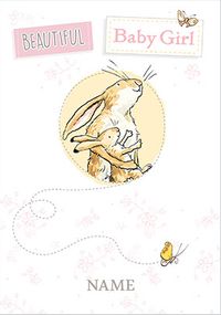 Guess How Much I Love You - New Baby Girl Personalised Card