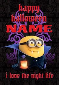 Tap to view Happy Halloween Vampire Minion Personalised Card