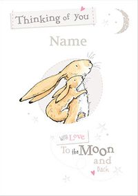 Bunny Thinking of You Personalised Card