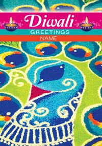 Tap to view Diwali - Peacock Rangoli