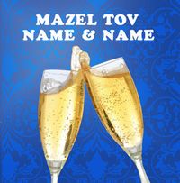 Mazel Tov - Champagne Flutes Wedding Card