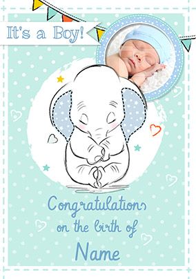 Disney Dumbo New Baby Boy Card
