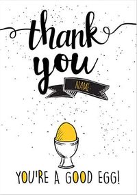 You're A Good Egg Personalised Thank You Card