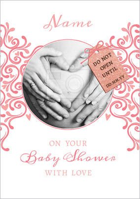 Simple Baby Shower Card - Personalised With Photo Upload - A5 - By Funky Pigeon
