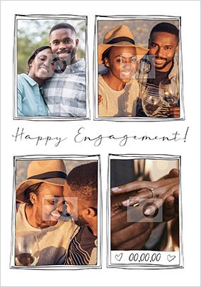 Happy Engagement Multi Photo Card