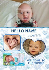 Essentials - New Baby Card Boy Multi Photo Upload