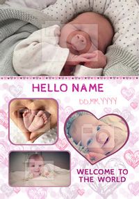 Tap to view Essentials - New Baby Card Girl Multi Photo Upload
