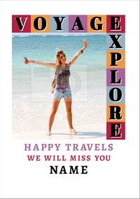 Tap to view Essentials - Bon Voyage Card Happy Travels Photo Upload