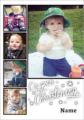 Essentials - Christening Card Multi Photo Upload Portrait