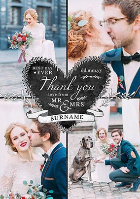 Best Day Thank You personalised Wedding Card