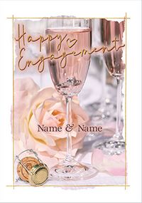 Champagne Flutes Personalised Engagement Card