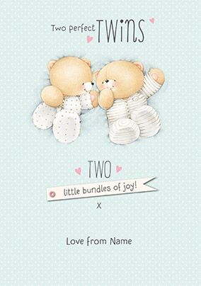 Forever Friends New Baby Twins Card