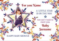 Tap to view Folklore - Baby Shower Card Star on the Way