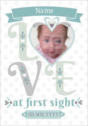 Folklore - New Baby Card Love at First Sight Photo Upload