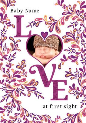Folklore - New Baby Card Love Photo Upload