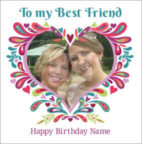 Folklore - Best Friends Card Photo Upload Heart