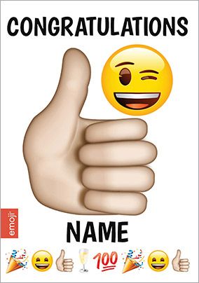 Emoji Congratulations Card Thumbs Up Funky Pigeon