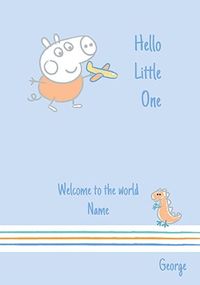 Peppa Pig - New Baby Boy Personalised Card