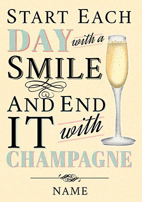 End your day with Champagne Card