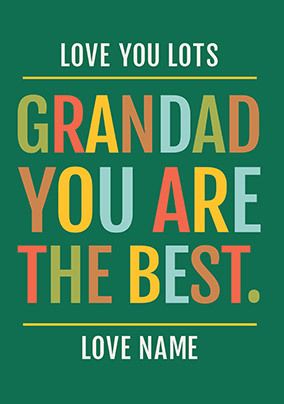 Grandad You are the Best Personalised Grandparents' Day Card
