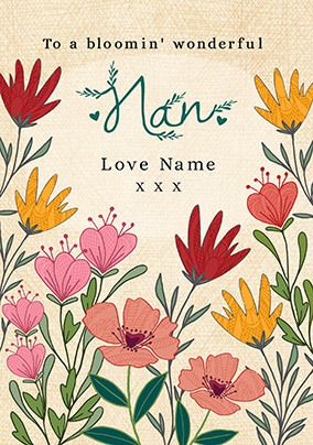 Bloomin' Wonderful Nan Personalised Grandparents' Day Card