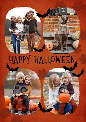 Halloween Pumpkin Photo Personalised Card