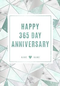 Tap to view Happy 365 Day Anniversary First Anniversary Card